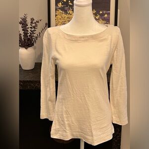 ⭐️3/$20 LOFT Women's Boatneck 3/4 Sleeve Top - Cream | XS